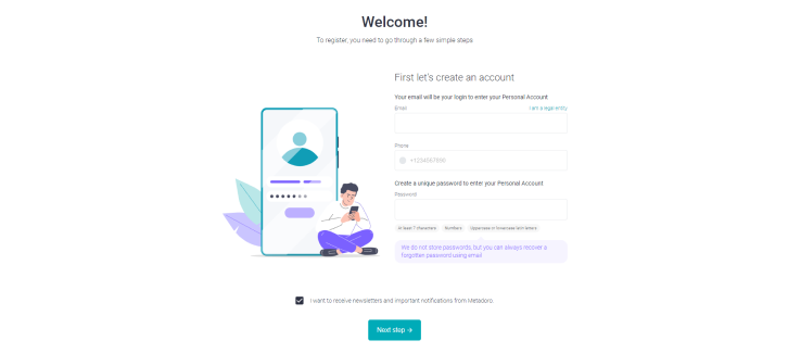 metadoro-account-opening-steps